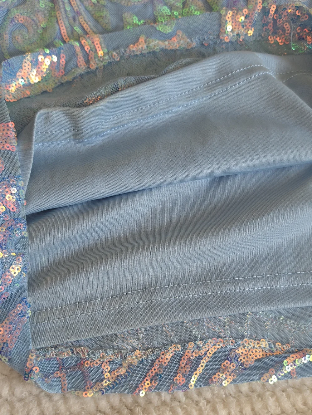 Windsor Sequined Light Blue Slip Dress with Iridescent Detailing